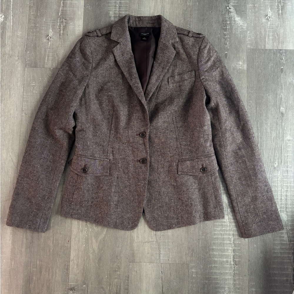 Ann Taylor Women's Brown Wool Blazer Jacket